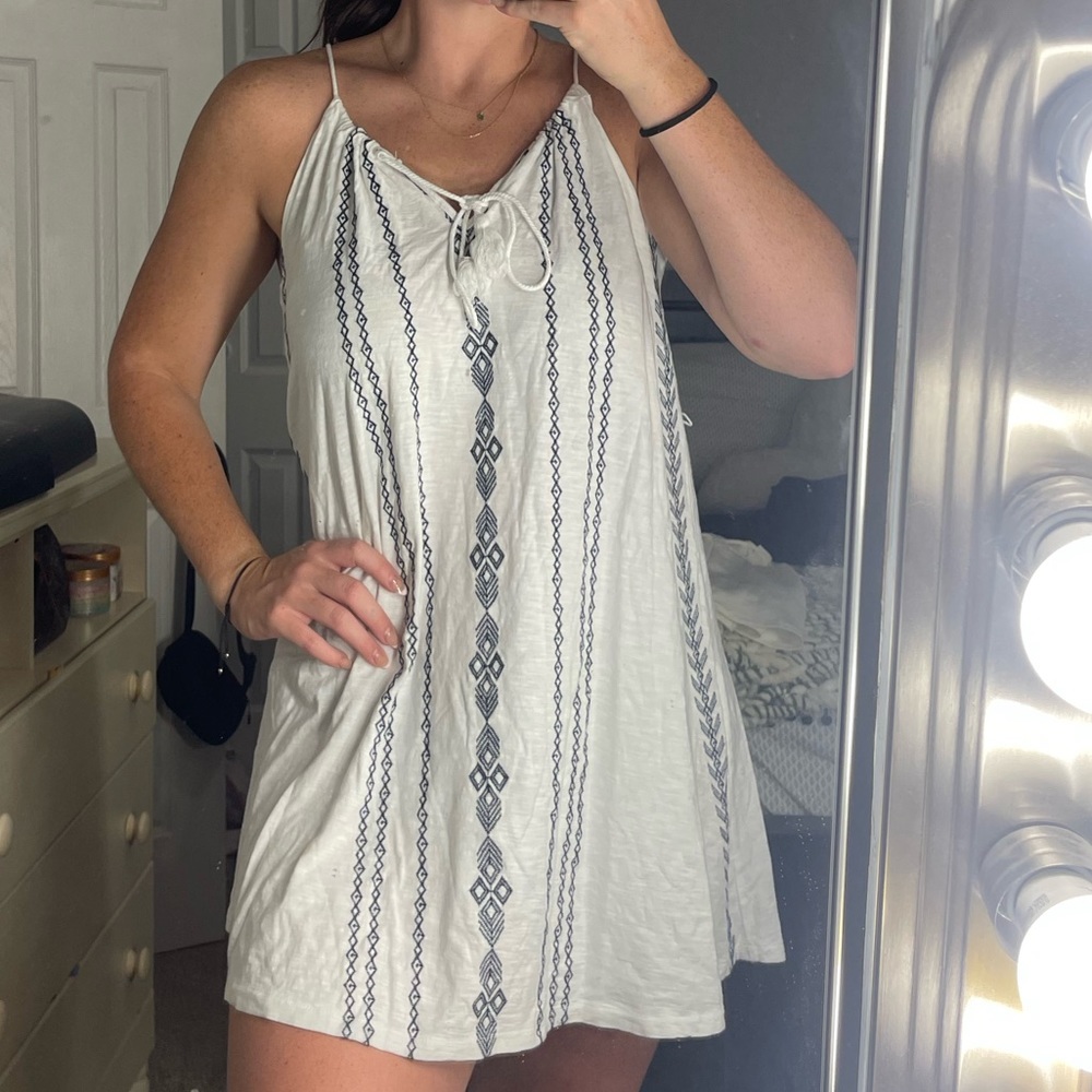 White strappy tie dress